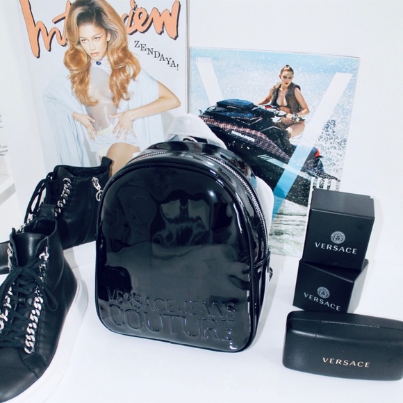 VERSACE JEANS COUTURE Patten Leather Mini Backpack - Picture 3 of 8